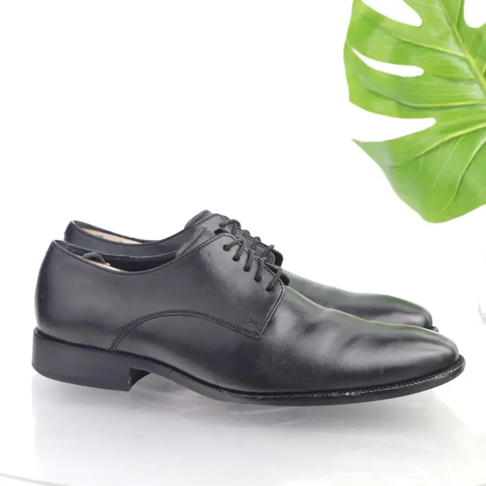 Cole‎ Haan Mens Williams Oxfords Size 10 M Black Leather Plain Derby Dress Shoes